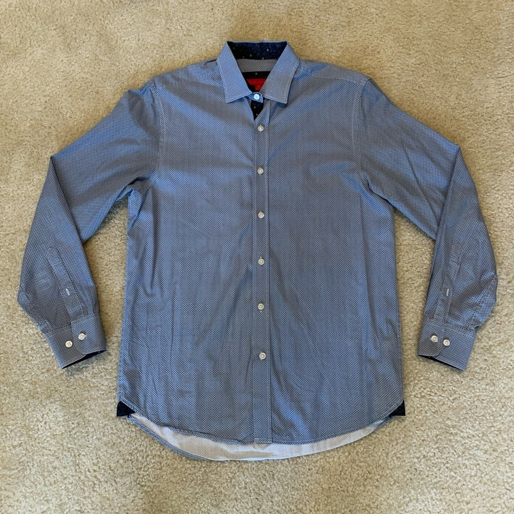 Report Collection Patterned Button-Down Shirt - image 1